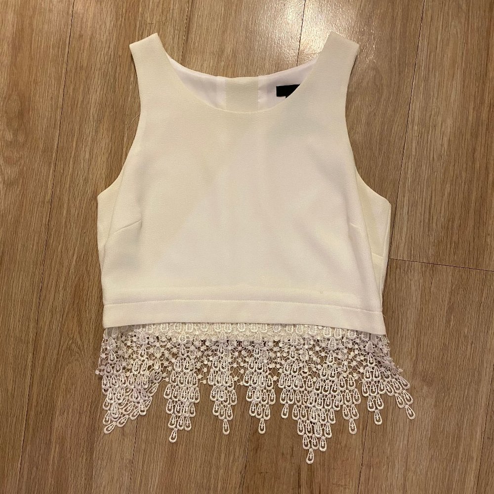 White Bloomingdales Crop Top